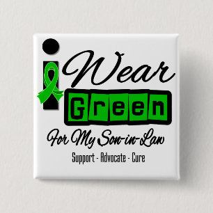I Wear Green Ribbon (Retro) - Son-in-Law Pinback Button