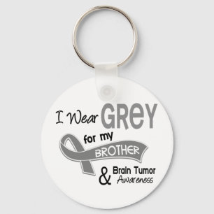I Wear Grey 42 Brother Brain Tumor Keychain