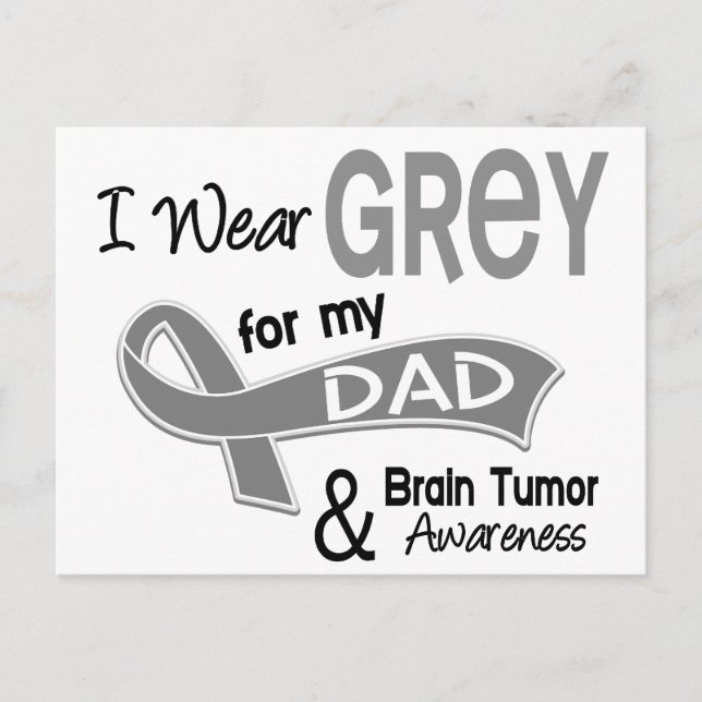 I Wear Grey 42 Dad Brain Tumor Postcard (Front)