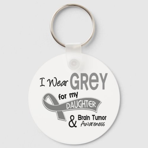 I Wear Grey 42 Daughter Brain Tumor Keychain