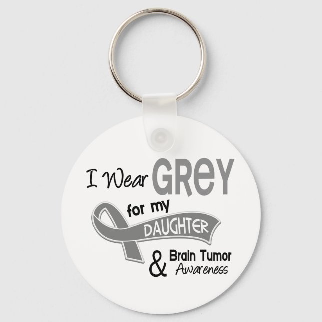 I Wear Grey 42 Daughter Brain Tumor Keychain (Front)