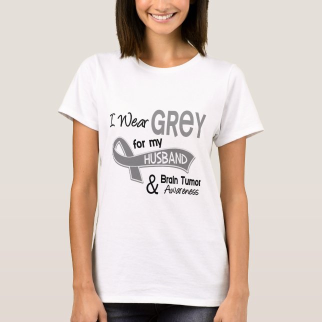 I Wear Grey 42 Husband Brain Tumor T-Shirt (Front)