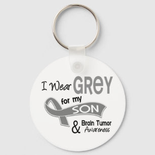 I Wear Grey 42 Son Brain Tumor Keychain