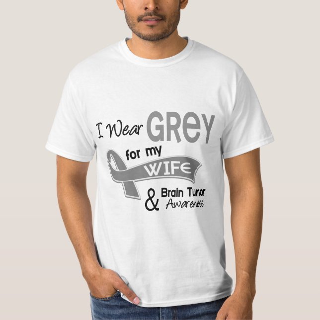 I Wear Grey 42 Wife Brain Tumor T-Shirt (Front)