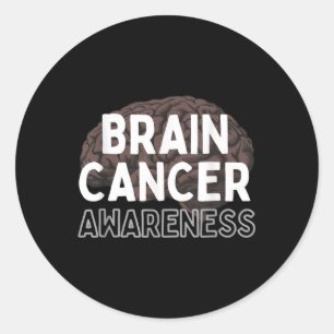 I Wear Grey For Brain Tumor Awareness Grey S Ribbo Classic Round Sticker