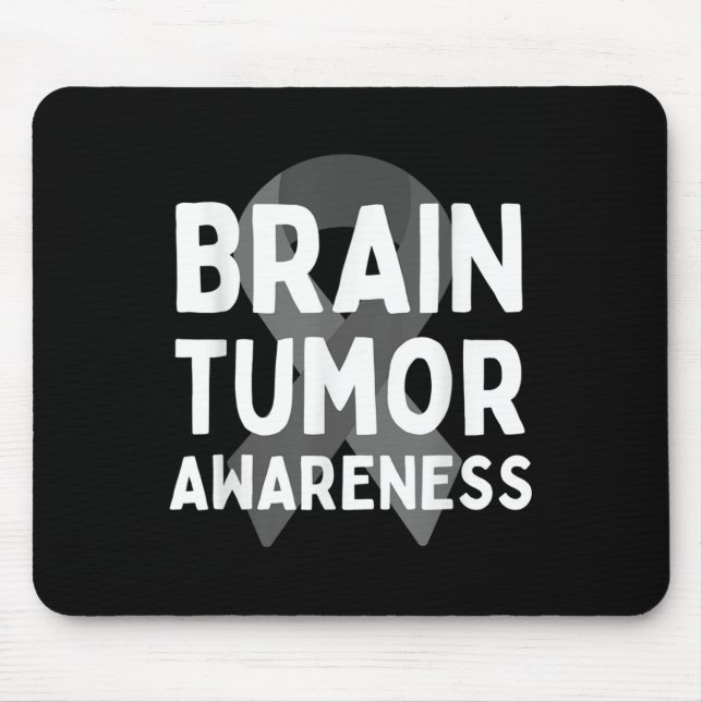 I Wear Grey For Brain Tumor Awareness Grey S Ribbo Mouse Pad (Front)