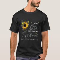 I Wear Grey For Brain Tumor Awareness Sunflower