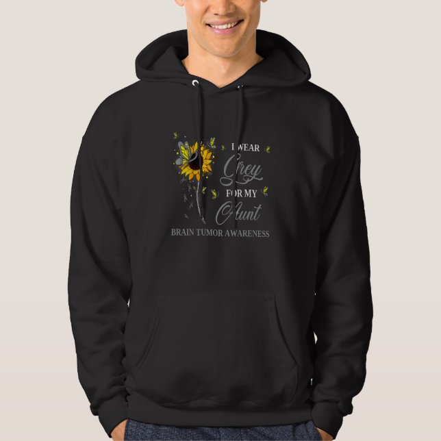 I Wear Grey For My Auntbrain Tumor Awareness Hoodie (Front)
