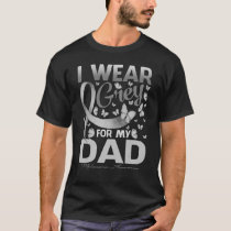 I Wear Grey For My Dad Melanoma Awareness Butterfl T-Shirt