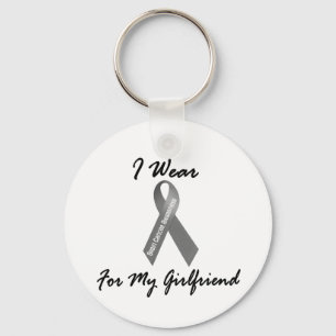I Wear Grey For My Girlfriend 1 Brain Cancer Keychain