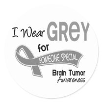I Wear Grey For Someone Special 42 Brain Tumor Classic Round Sticker