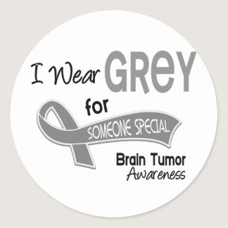 I Wear Grey For Someone Special 42 Brain Tumor Classic Round Sticker