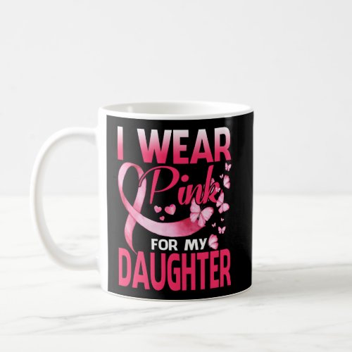 I Wear K For My Daughter Breast Cancer Butterfly Coffee Mug