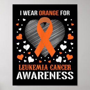 I Wear Leukemia Cancer Awareness Supporter Ribbon Poster