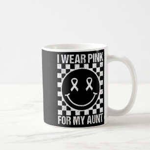 I Wear Nk For My Aunt Smile Face Breast Cancer Wom Coffee Mug