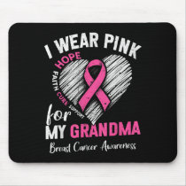 I Wear Nk For My Grandma Heart Breast Cancer Aware Mouse Pad