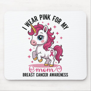 I Wear Nk For My Mom Unicorn Breast Cancer Awarene Mouse Pad