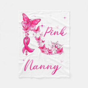 I Wear Nk For My Nanny Breast Cancer Ribbon Suprt  Fleece Blanket