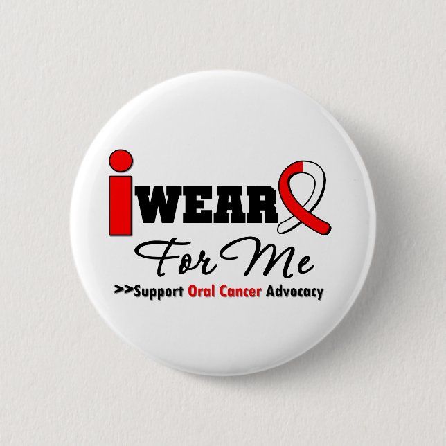 I Wear Oral Cancer Ribbon For Me Pinback Button (Front)
