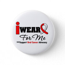 I Wear Oral Cancer Ribbon For Me Pinback Button