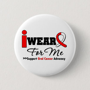 I Wear Oral Cancer Ribbon For Me Pinback Button