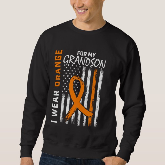 I Wear Orange For Grandson Multiple Sclerosis Awar Sweatshirt (Front)