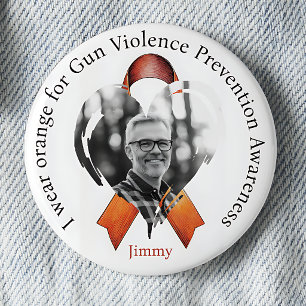 I Wear Orange for Gun Violence Awareness Photo Button
