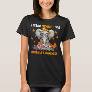 I Wear Orange For Leukemia Awareness Elephant Butt T-Shirt