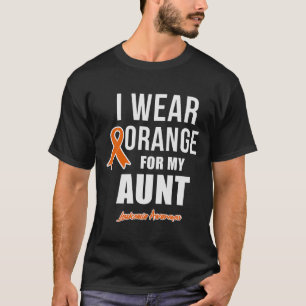 I Wear Orange for My Aunt Leukemia Awareness Gift T-Shirt