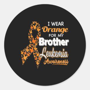 I wear Orange for my Brother Leukemia Awareness Classic Round Sticker