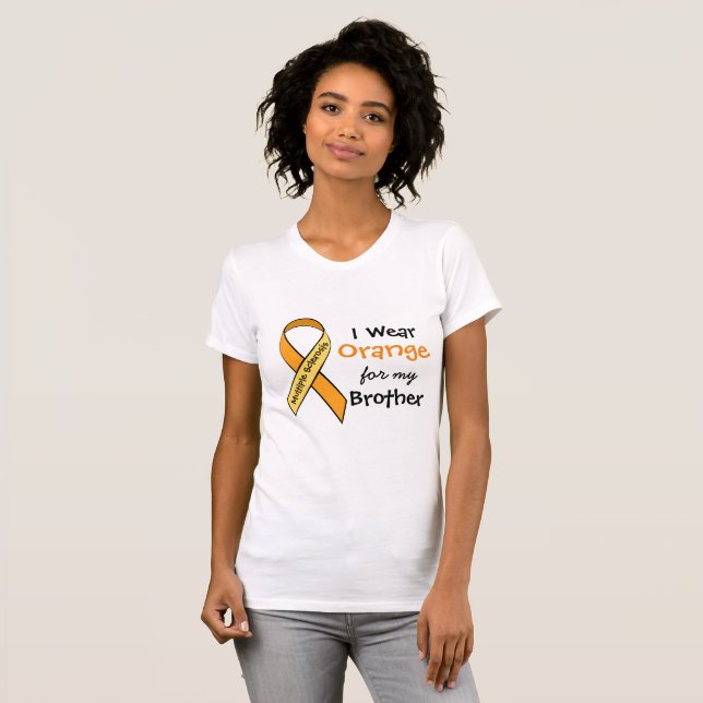 I Wear Orange for my Brother MS Awareness Shirt (Front Full)
