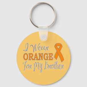 I Wear Orange For My Brother (Orange Ribbon) Keychain