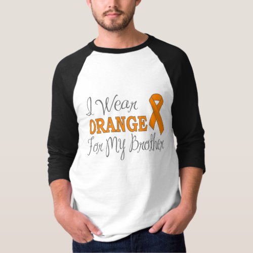 I Wear Orange For My Brother Orange Ribbon T_Shirt