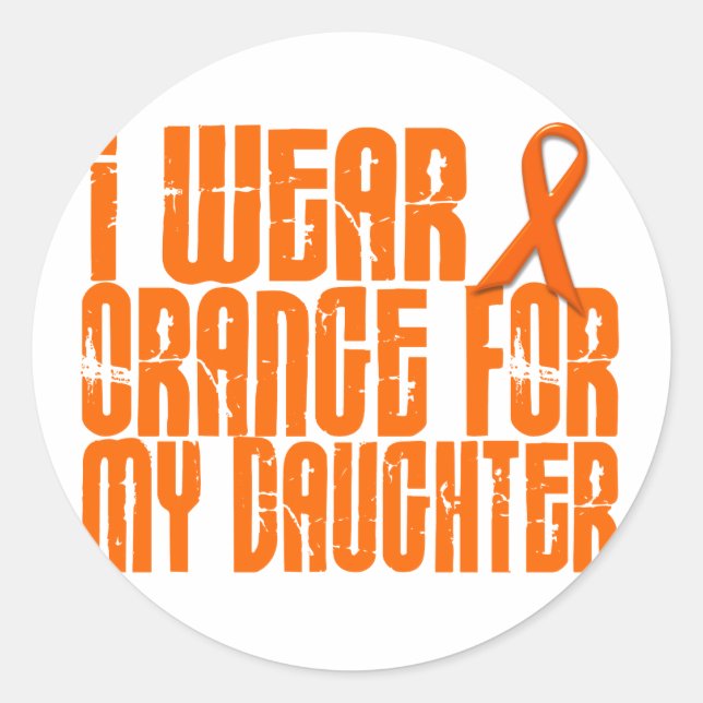 I Wear Orange For My Daughter 16 Classic Round Sticker (Front)