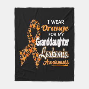 I wear Orange for my Granddaughter Leukemia Aware Fleece Blanket