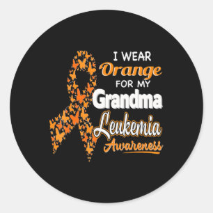 I wear Orange for my Grandma Leukemia Awareness Classic Round Sticker