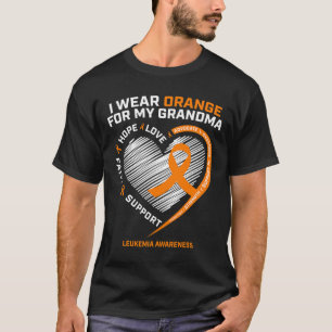 I Wear Orange For My Grandma Leukemia Cancer Aware T-Shirt