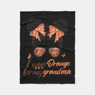 I Wear Orange For My Grandma Ms Awareness Fleece Blanket