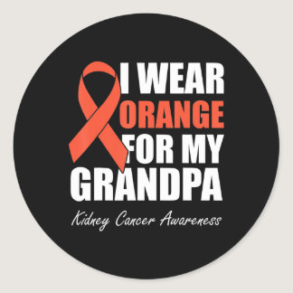 I Wear Orange For My Grandpa Kidney Cancer Classic Round Sticker