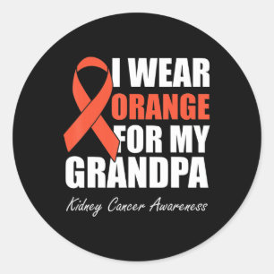 I Wear Orange For My Grandpa Kidney Cancer Classic Round Sticker