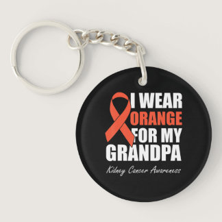 I Wear Orange For My Grandpa Kidney Cancer Keychain