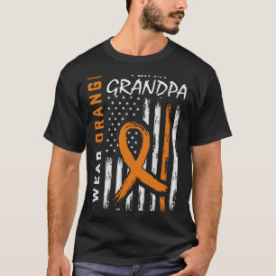 I Wear Orange For My Grandpa Leukemia Cancer Aware T-Shirt