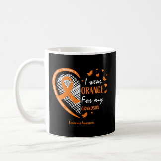 I Wear Orange For My Grandson Leukemia Awareness Coffee Mug