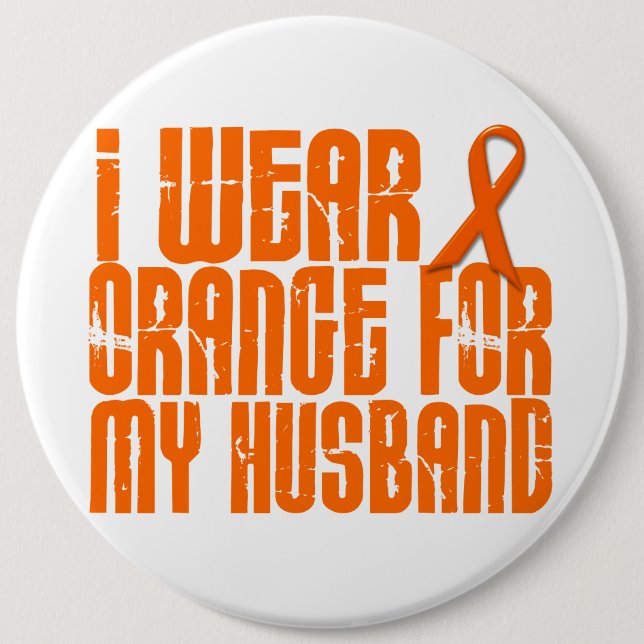 I Wear Orange For My Husband 16 Button (Front)