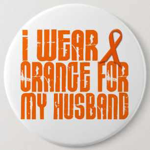 I Wear Orange For My Husband 16 Button