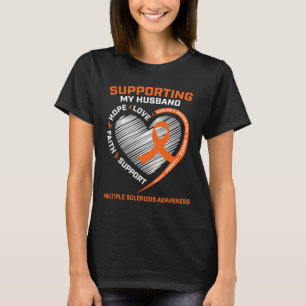 I Wear Orange For My Husband Multiple Sclerosis Aw T-Shirt