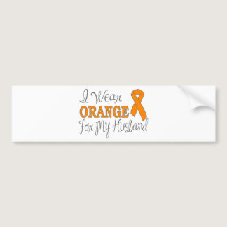 I Wear Orange For My Husband (Orange Ribbon) Bumper Sticker