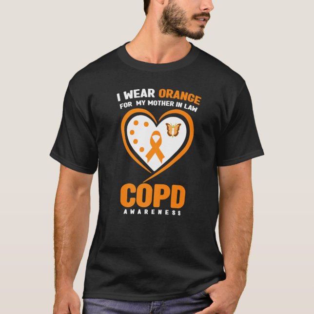 I Wear Orange For My Mother In Law COPD Awareness T-Shirt (Front)