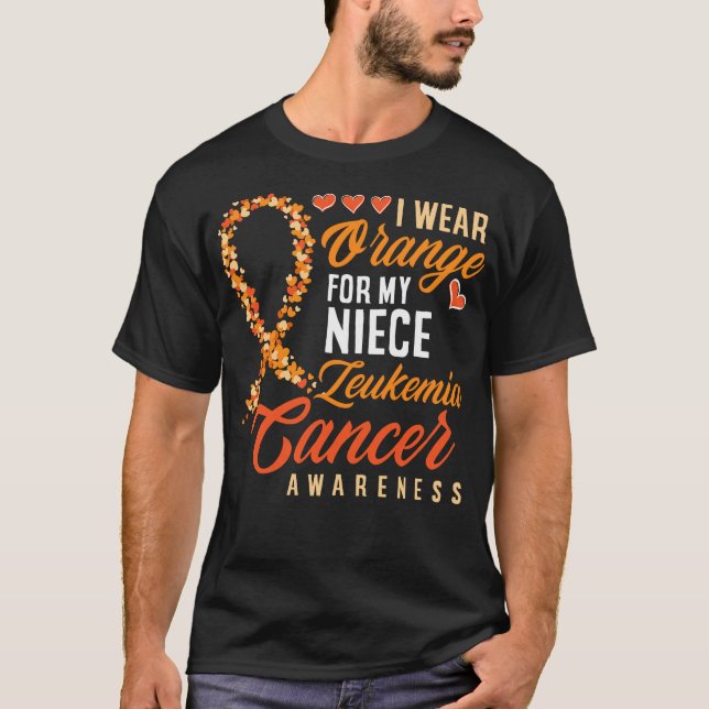 I Wear Orange For My Niece Leukemia Awareness T-Shirt (Front)