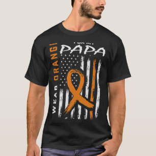 I Wear Orange For My Papa Leukemia Cancer Awarenes T-Shirt